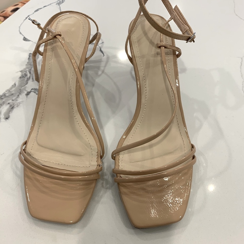 Lulus, Light Nude Patent Ankle Strap Heels - Picture 6 of 6
